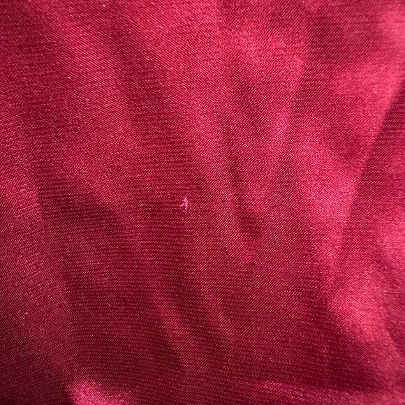 Boston Proper Ruffle Satin Tie Waist Midi Dress Cabernet Burgundy M Boho Retro - Picture 12 of 12